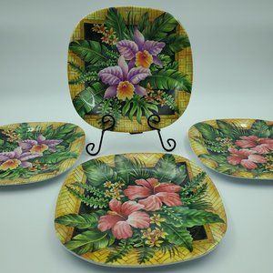 Merritt Melamine Floral Lunch Plates